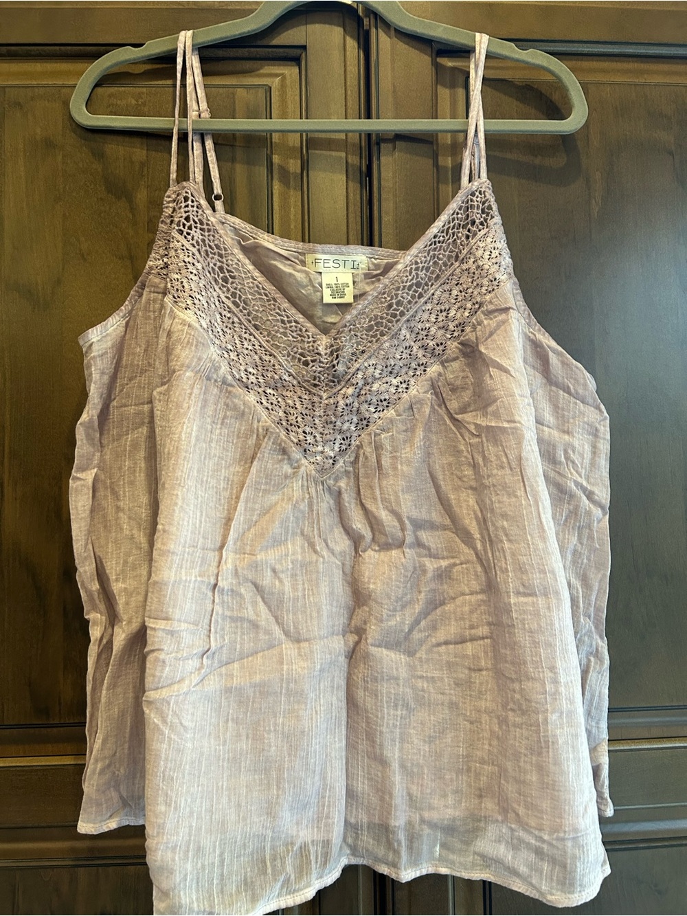 torrid Lavender Lace-Trim Linen Blend Camisole